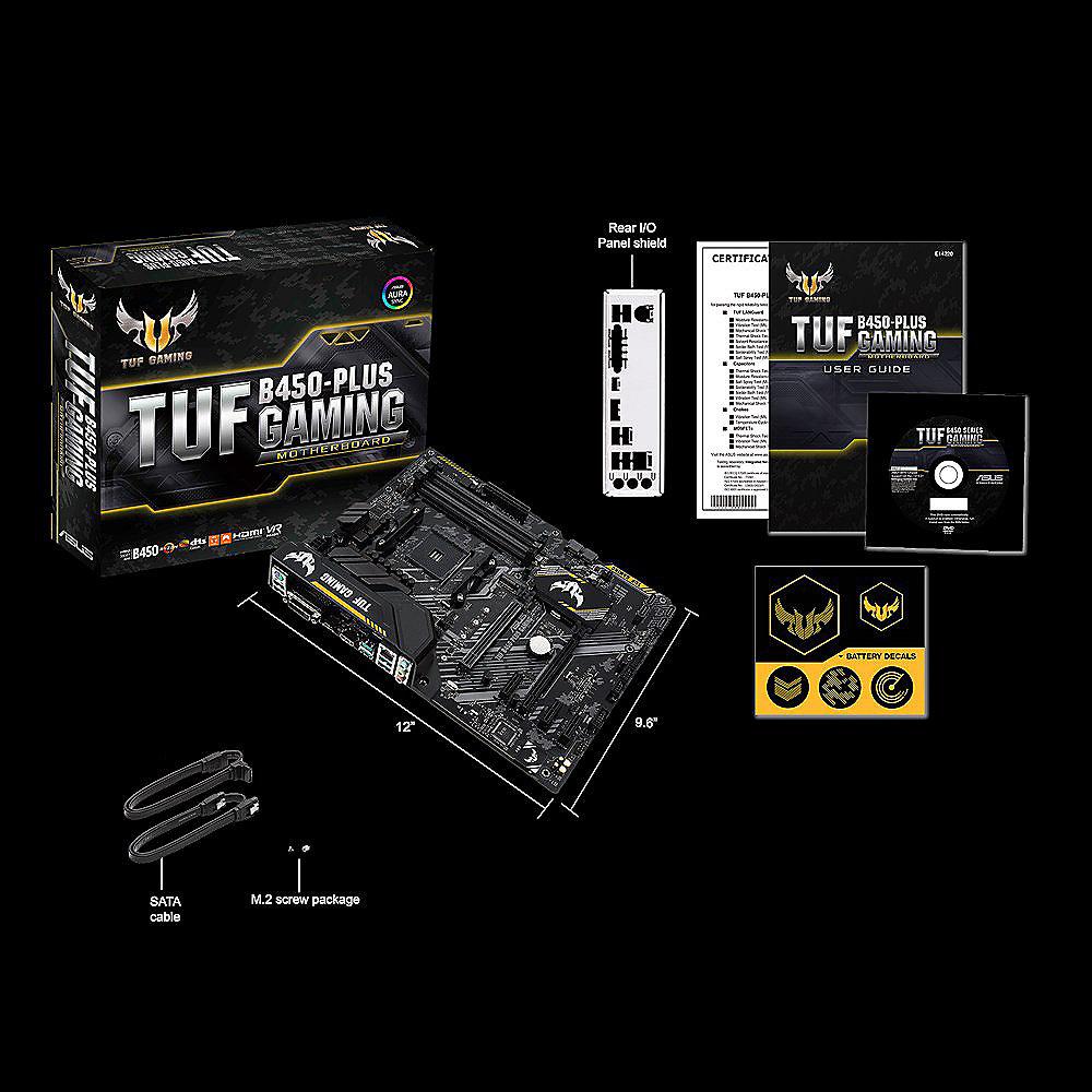 ASUS TUF B450M-Plus Gaming mATX Mainboard Sockel AM4 M.2/USB3.1/HDMI/DVI