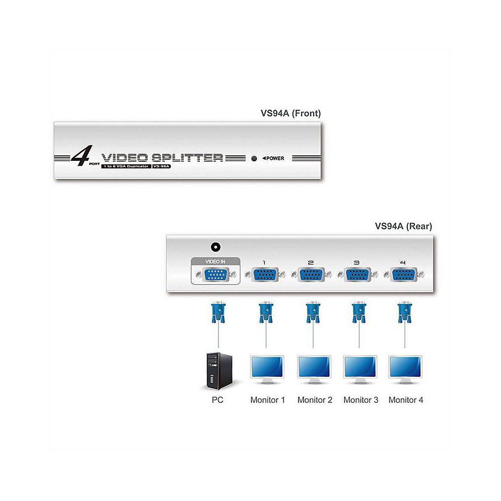 Aten VS94A 4-Port VGA Video Splitter (350 MHz), Aten, VS94A, 4-Port, VGA, Video, Splitter, 350, MHz,