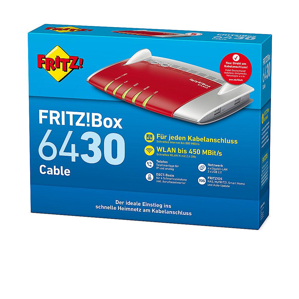 AVM FRITZ!Box 6430 Cable WLAN-n Kabelmodem Router mit DECT Telefonie