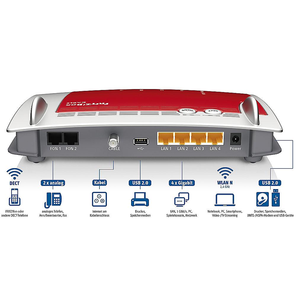 AVM FRITZ!Box 6430 Cable WLAN-n Kabelmodem Router mit DECT Telefonie