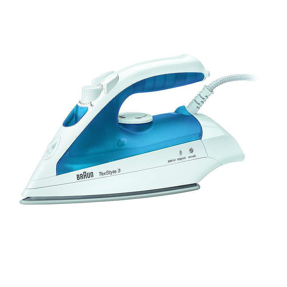 Braun TS 340c TexStyle 3 Dampfbügeleisen weiß/blau, Braun, TS, 340c, TexStyle, 3, Dampfbügeleisen, weiß/blau