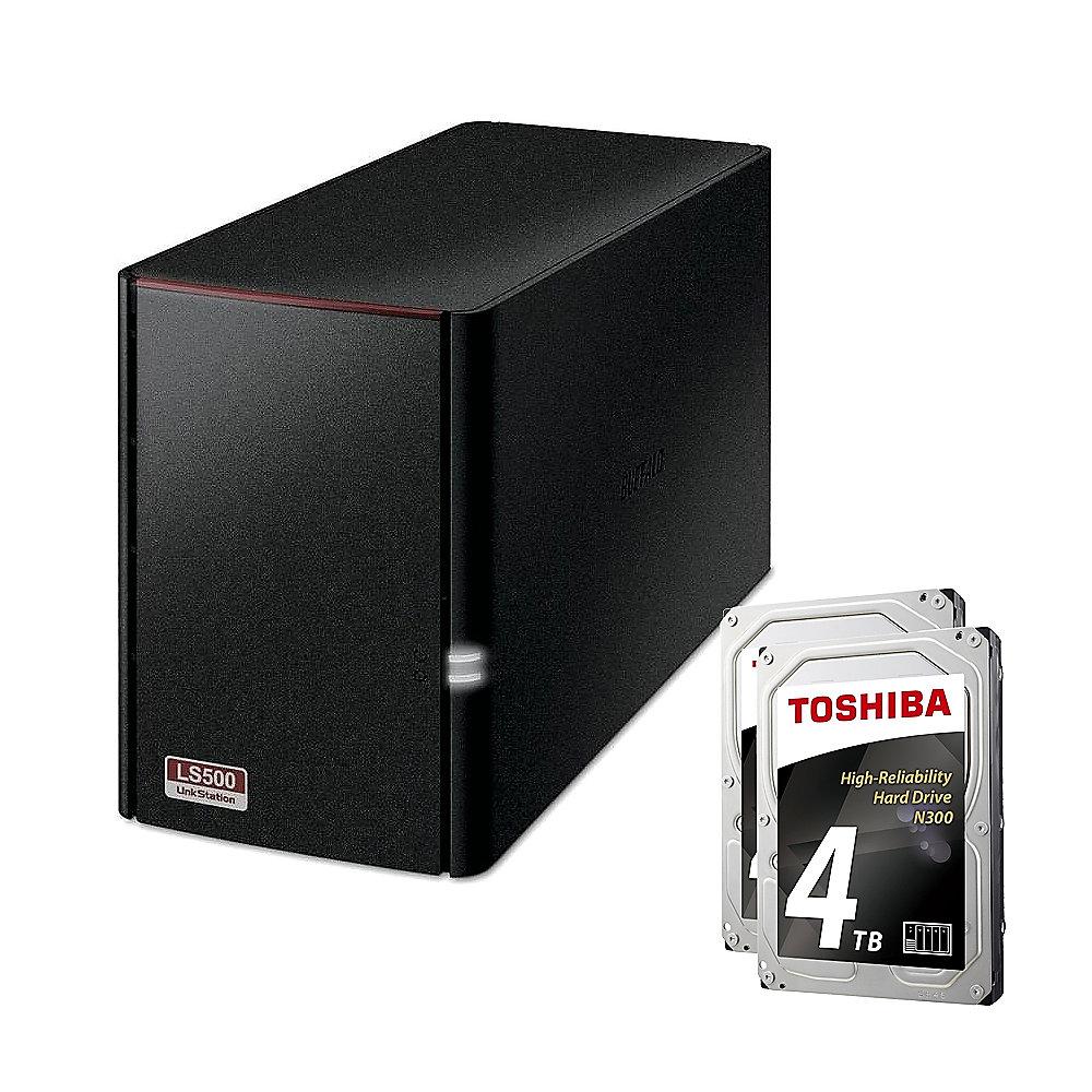 Buffalo LinkStation 520D NAS System 2-Bay 8TB inkl. 2x 4TB Toshiba HDWQ140UZSVA