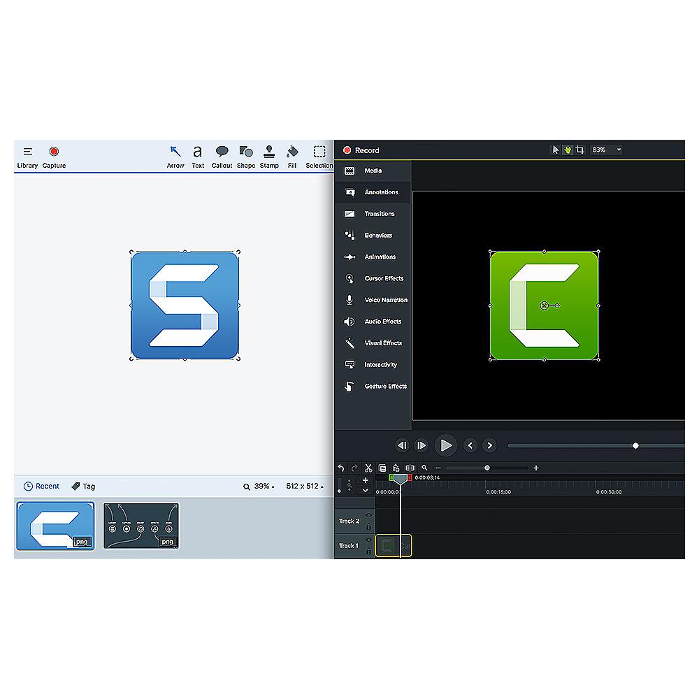 Camtasia/Snagit Bundle V2018/2019, 1-4 User, ML, WIN/MAC, ESD