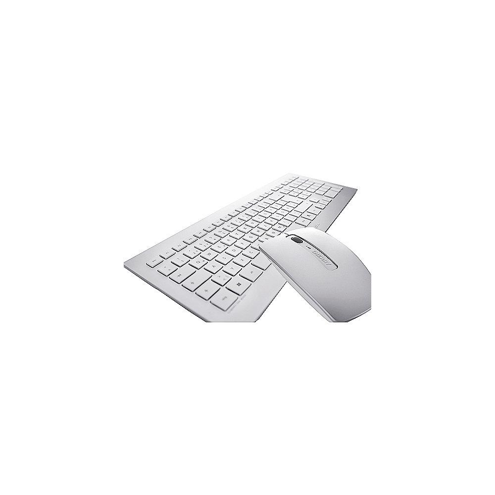 Cherry DW 8000 Maus-Tastaturkombination gelasert USB kabellos DE Layout silber