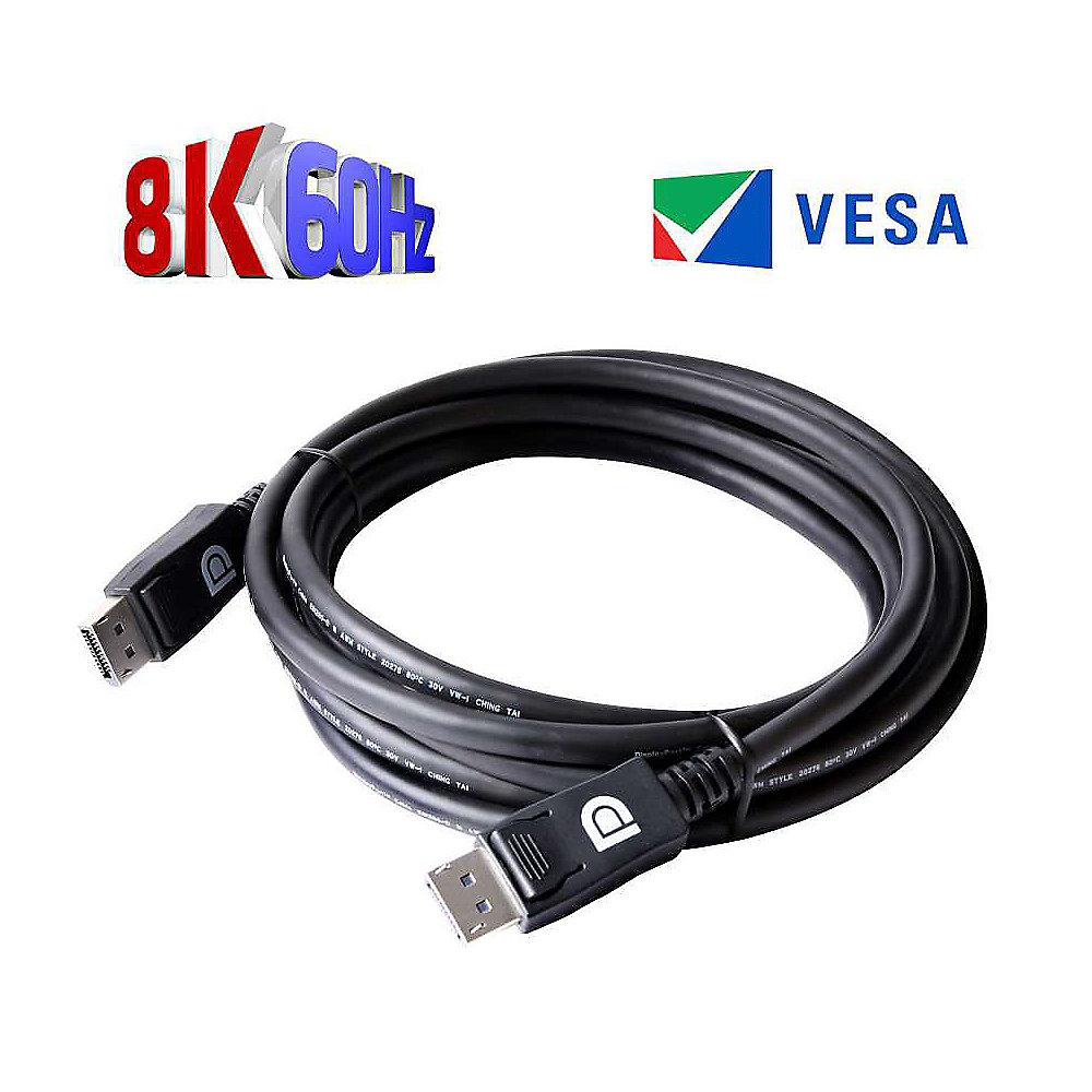 Club 3D DisplayPort 1.4 Kabel 3m DP zu DP HBR3 8K60Hz Vesa St./St. schwarz