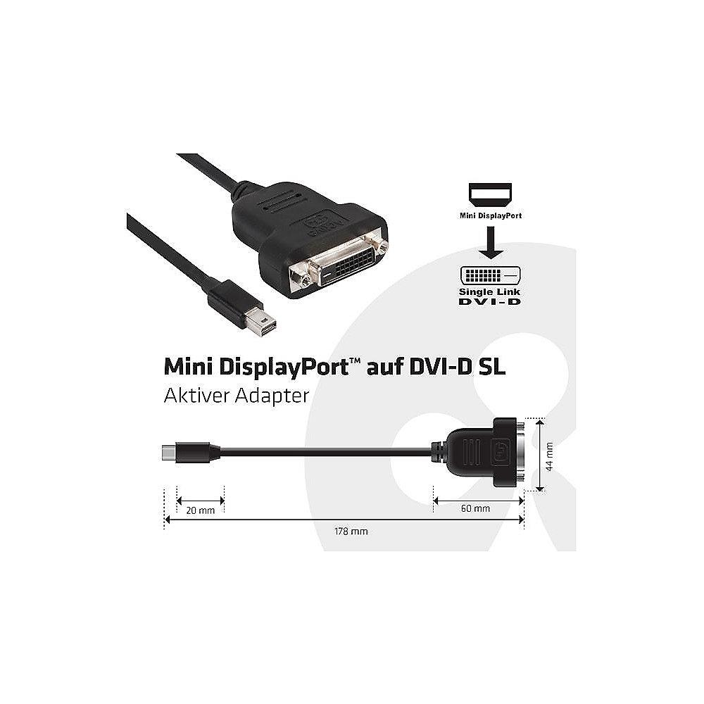 Club 3D DisplayPort Adapterkabel mini DP zu DVI-D St./Bu. aktiv schwarz CAC-1152