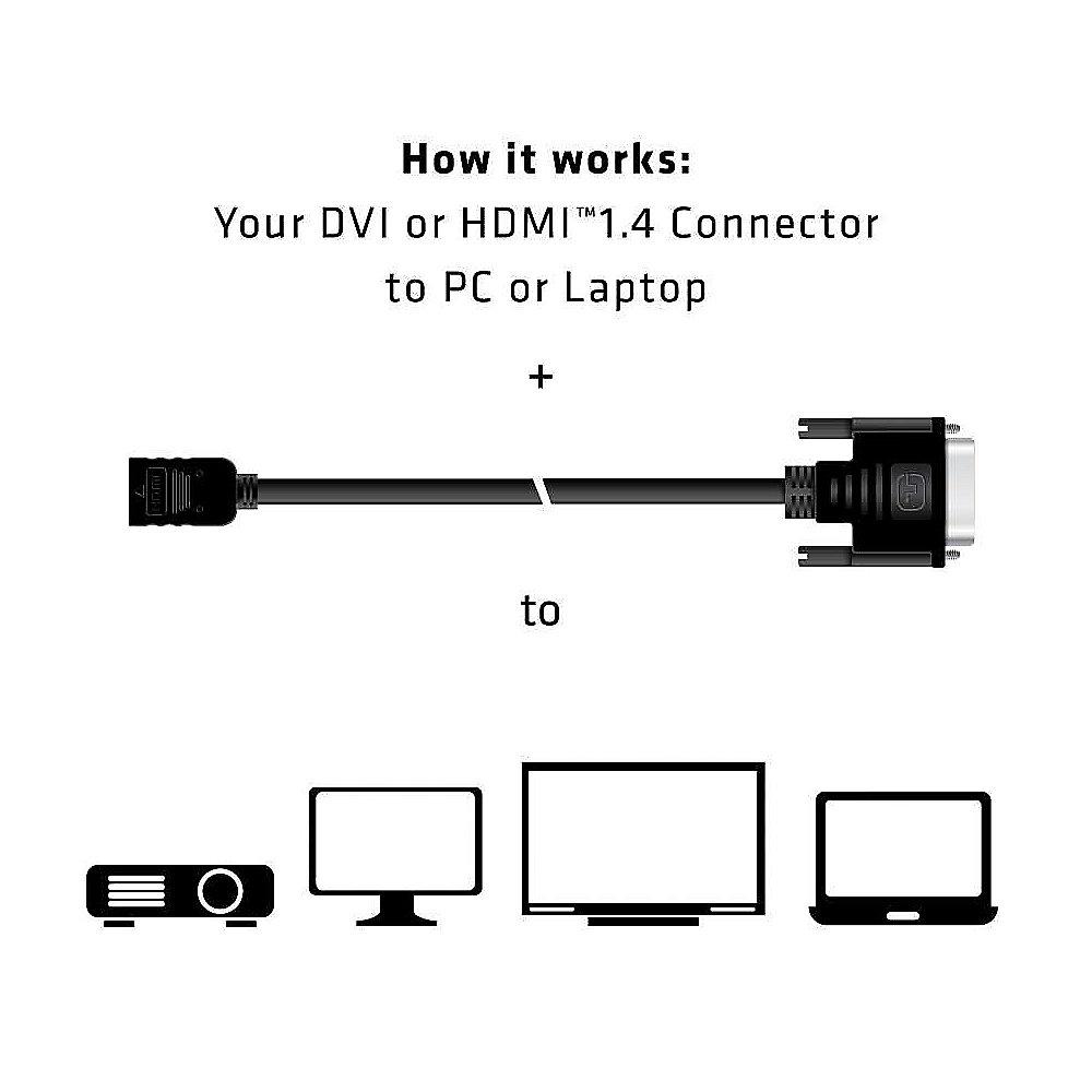 Club 3D HDMI Adapterkabel 2m HDMI zu DVI-D bidirektional schwarz CAC-1211, Club, 3D, HDMI, Adapterkabel, 2m, HDMI, DVI-D, bidirektional, schwarz, CAC-1211