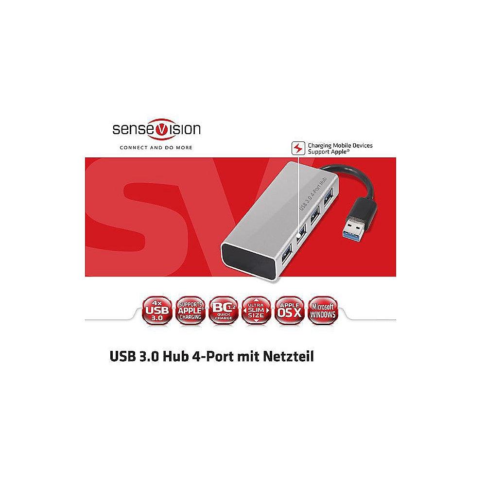 Club 3D USB 3.0 Hub 4-Port Aluminium Gehäuse, mit Netzteil CSV-1431, Club, 3D, USB, 3.0, Hub, 4-Port, Aluminium, Gehäuse, Netzteil, CSV-1431