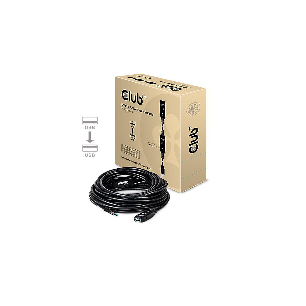 Club 3D USB 3.0 Kabel 10m aktiv Repeater St./Bu. schwarz CAC-1402