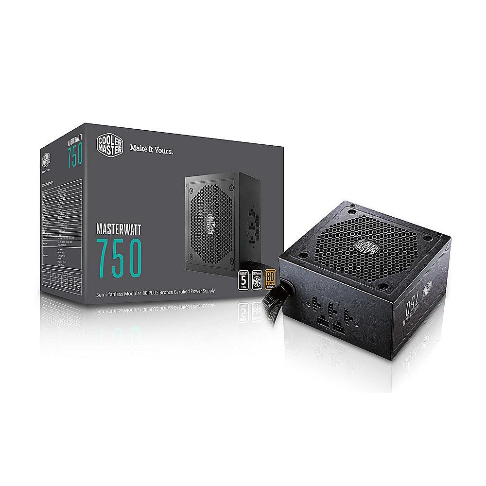 Cooler Master MasterWatt 750 Watt Netzteil 80  Bronze 120mm Lüfter