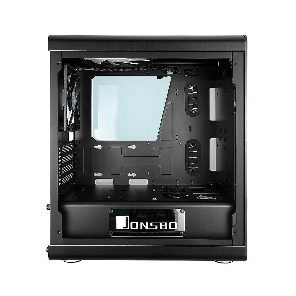 Cooltek Jonsbo RM3 Mini Tower mATX Gehäuse mit Seitenfenster, USB3.0, Schwarz