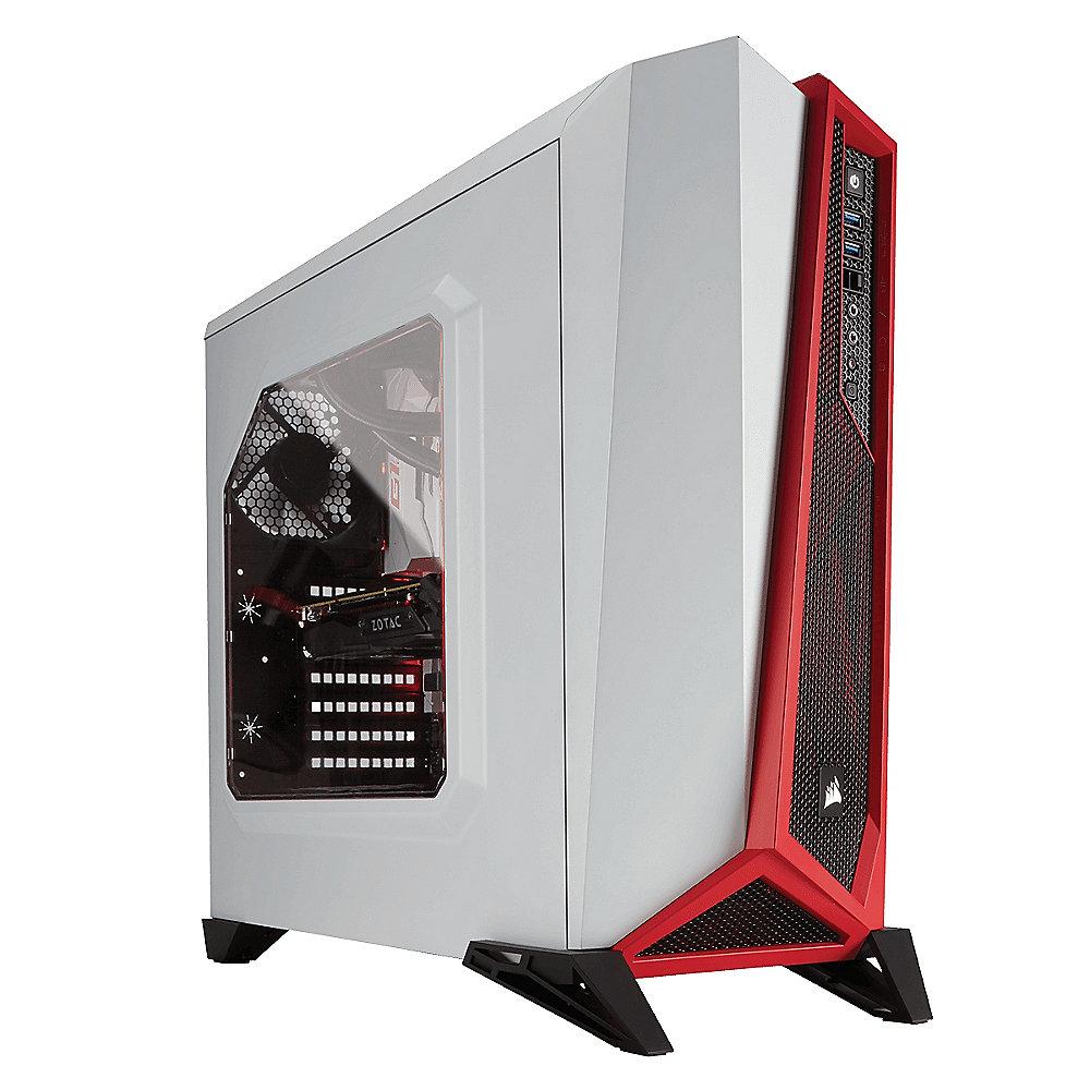 Corsair Carbide SPEC-ALPHA Weiß/Rot Midi Tower Gaming Gehäuse mit Seitenfenster