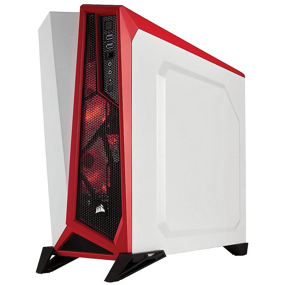 Corsair Carbide SPEC-ALPHA Weiß/Rot Midi Tower Gaming Gehäuse mit Seitenfenster