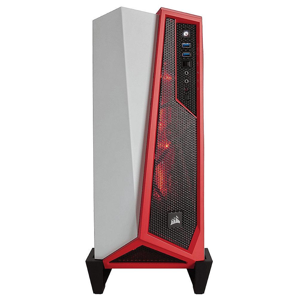 Corsair Carbide SPEC-ALPHA Weiß/Rot Midi Tower Gaming Gehäuse mit Seitenfenster