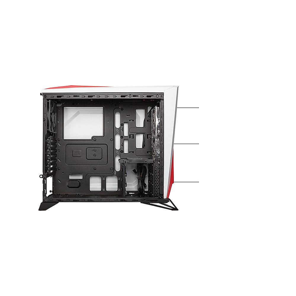Corsair Carbide SPEC-ALPHA Weiß/Rot Midi Tower Gaming Gehäuse mit Seitenfenster