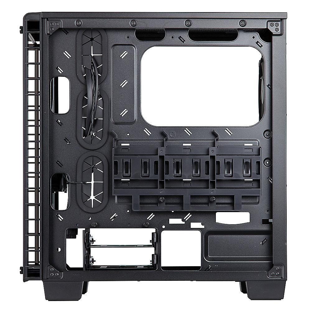 Corsair Crystal 460X Schwarz Rot LED Midi Tower ATX Gehäuse mit gehärtetem Glas