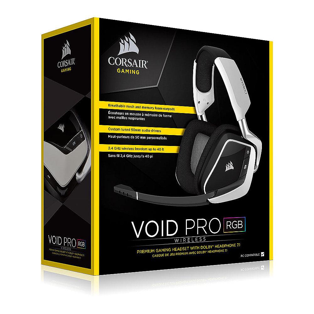 Corsair Gaming VOID PRO Wireless RGB WHITE Dolby 7.1 Surround Gaming Headset