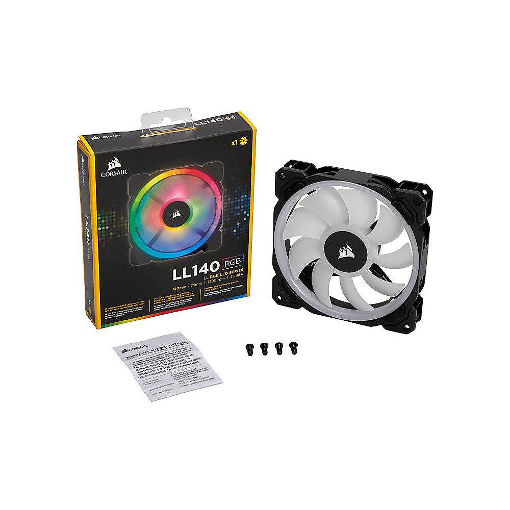 Corsair LL Series LL140 LED RGB Lüfter 140 mm, Corsair, LL, Series, LL140, LED, RGB, Lüfter, 140, mm