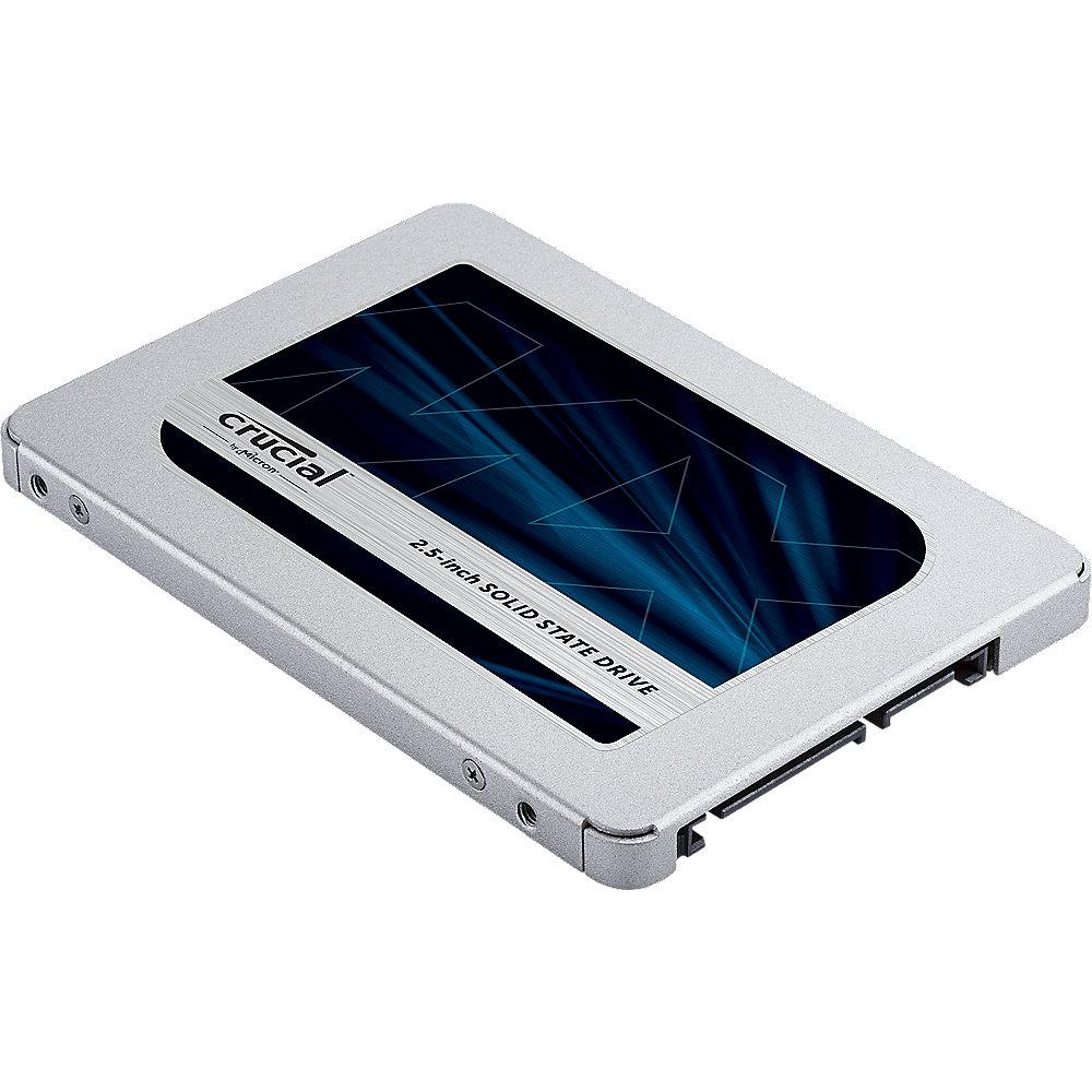 Crucial MX500 SSD 500GB 2.5zoll Micron 3D TLC SATA600 - 7mm, Crucial, MX500, SSD, 500GB, 2.5zoll, Micron, 3D, TLC, SATA600, 7mm