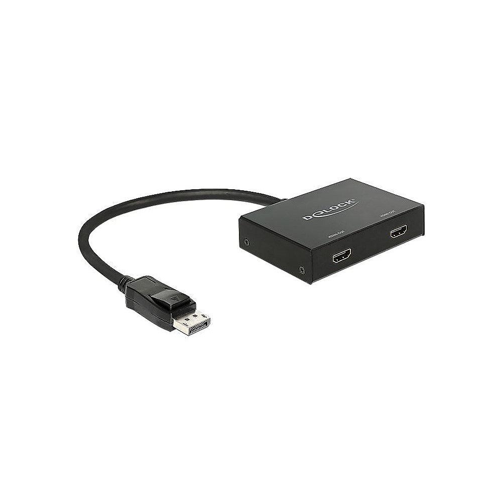 DeLOCK Displayport 1.2 Splitter 1x Diplayport auf 2x HDMI Buchse, DeLOCK, Displayport, 1.2, Splitter, 1x, Diplayport, 2x, HDMI, Buchse