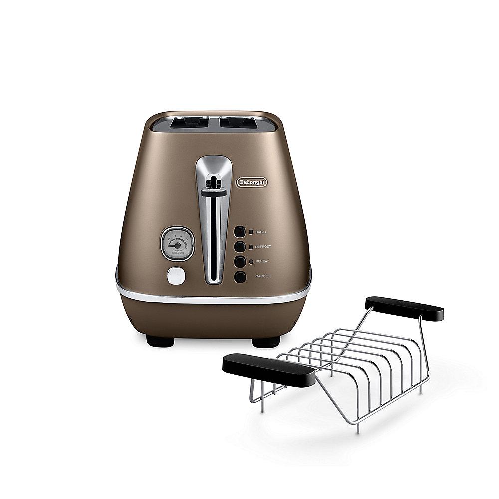 DeLonghi DISTINTA CTI 2103.BZ 2-Schlitz-Toaster Future Bronze