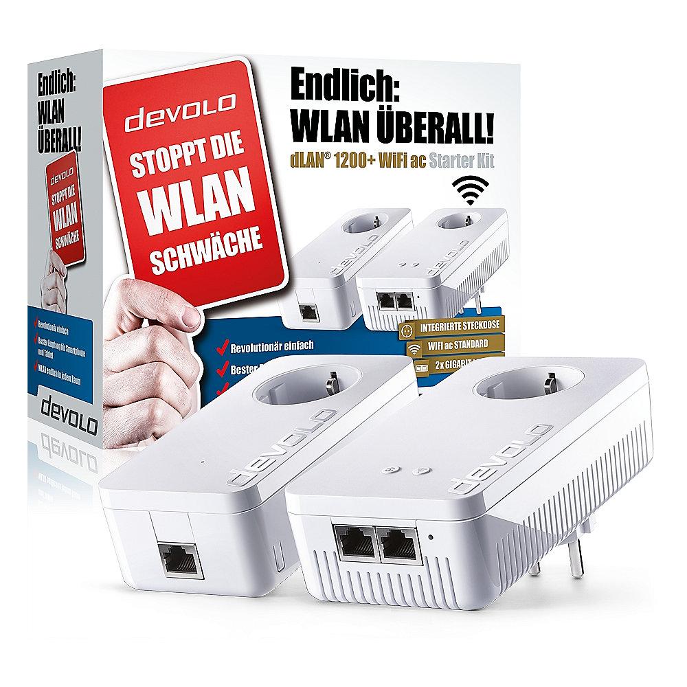 devolo dLAN 1200  WiFi ac Starter Kit (1200Mbit, 2er Kit, Powerline   WLAN ac)