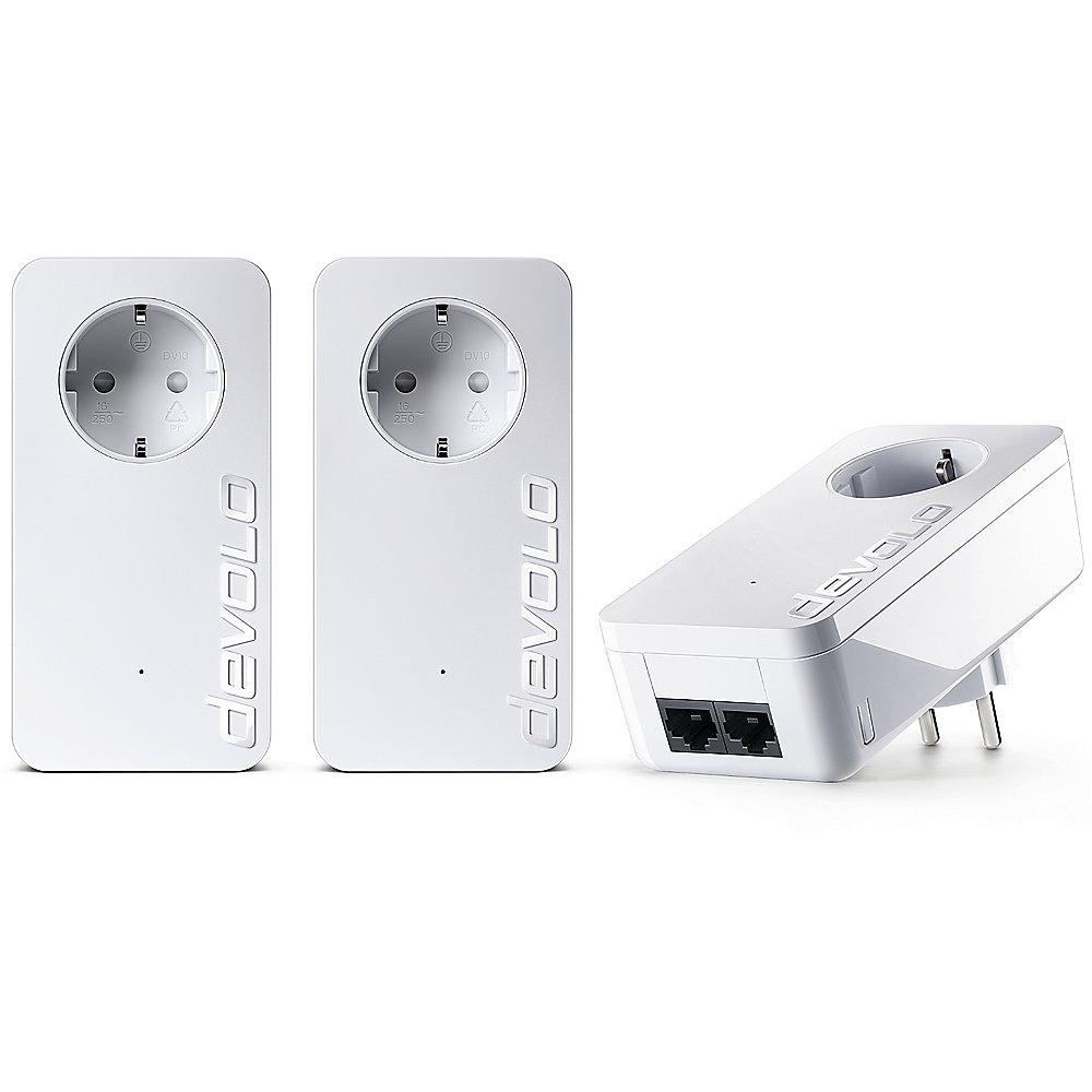 devolo dLAN 550 duo  Network Kit (500Mbit, 3er Kit, Powerline, 2xLAN, Steckdose)