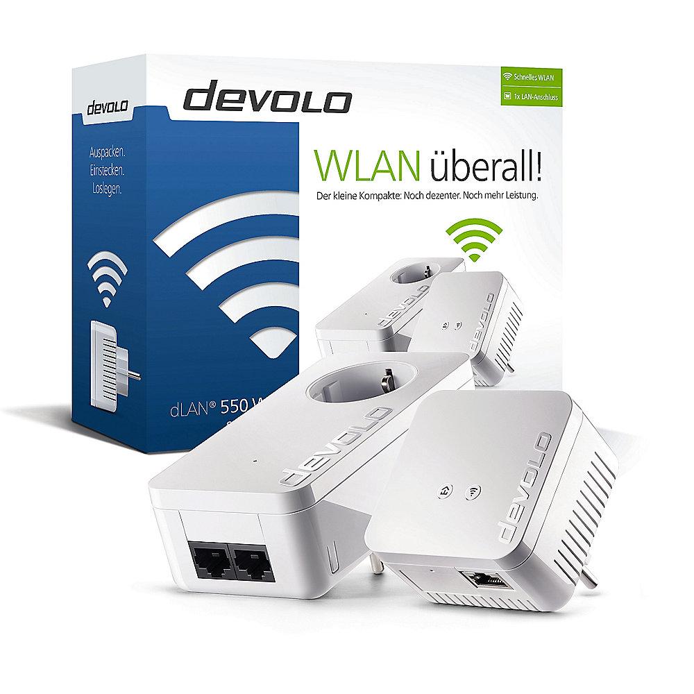 devolo dLAN 550 WiFi Starter Kit (500Mbit, 2er Kit, Powerline   WLAN, 1xLAN)