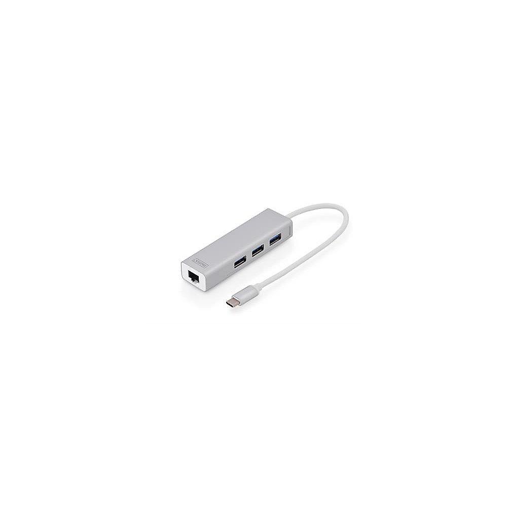 DIGITUS USB Typ C 3.0 Hub mit Gigabit Ethernet