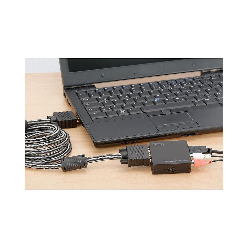 DIGITUS VGA zu HDMI Konverter inkl. Cinch Audioübertragung, DIGITUS, VGA, HDMI, Konverter, inkl., Cinch, Audioübertragung