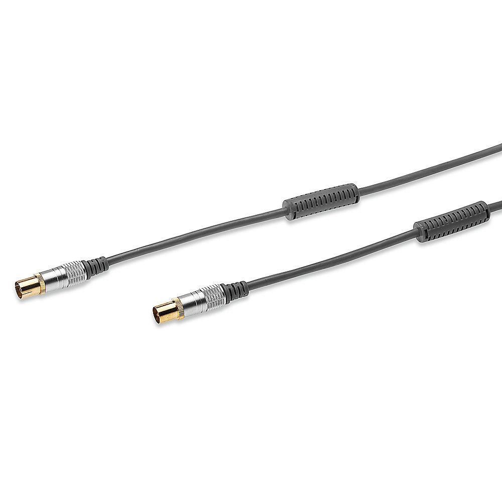 Ednet Antennenkabel 2,5m Koax 90db Premium St./Bu. grau