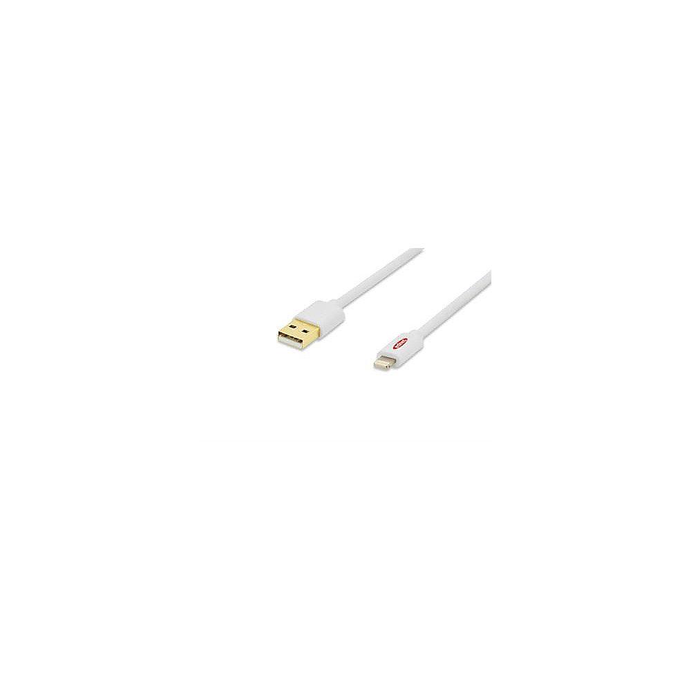 ednet iPhone Lade- & Datenkabel 3m USB2.0 A zu Lightning iP5/6/7 St./St. weiß, ednet, iPhone, Lade-, &, Datenkabel, 3m, USB2.0, A, Lightning, iP5/6/7, St./St., weiß