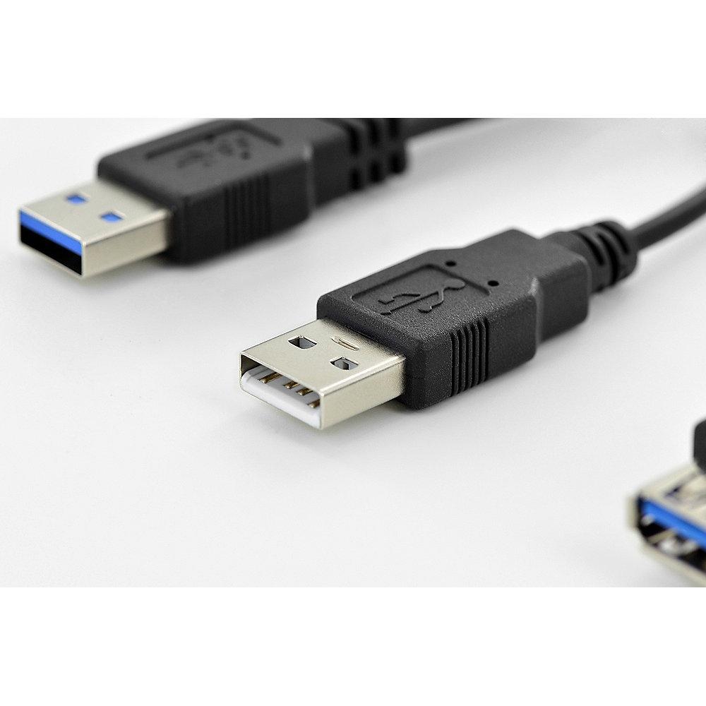 ednet USB 3.0 Y-Adapterkabel 0,3m 2x A zu 1x A St./St./Bu. 84160 schwarz
