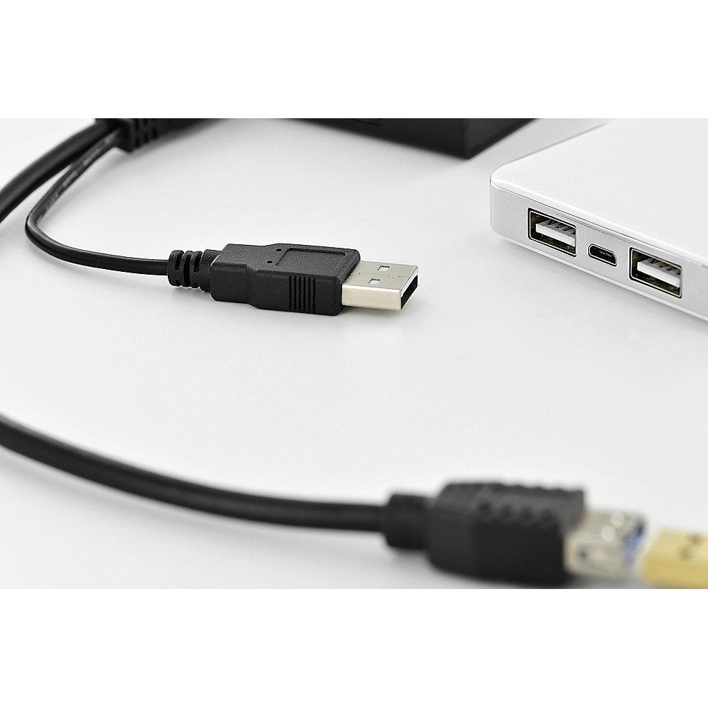 ednet USB 3.0 Y-Adapterkabel 0,3m 2x A zu 1x A St./St./Bu. 84160 schwarz