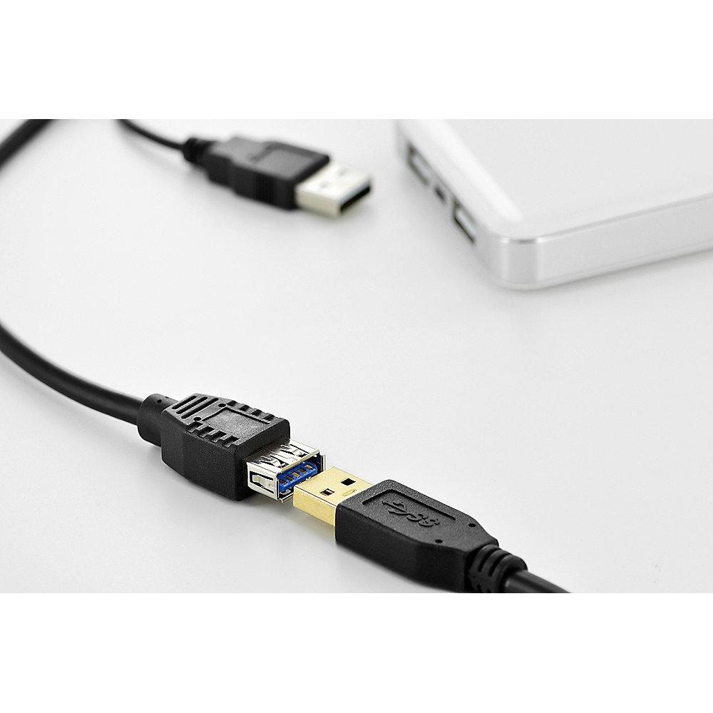 ednet USB 3.0 Y-Adapterkabel 0,3m 2x A zu 1x A St./St./Bu. 84160 schwarz