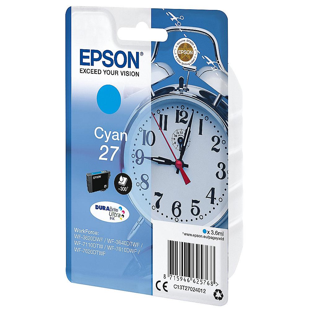 Epson C13T27024012 Druckerpatrone 27 cyan DURABrite Ultra Ink