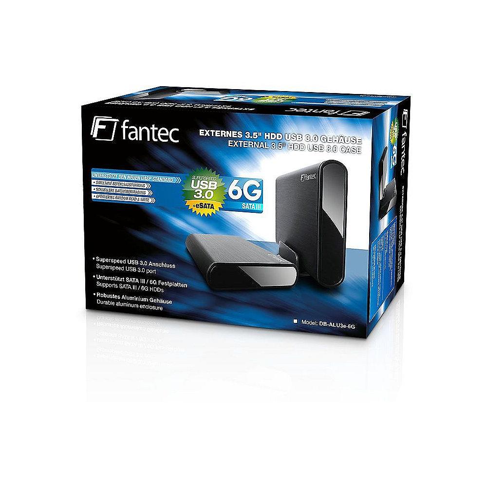 Fantec DB-ALU3e-6G 3.5 Zoll eSATA Festplattengehäuse mit USB 3.0