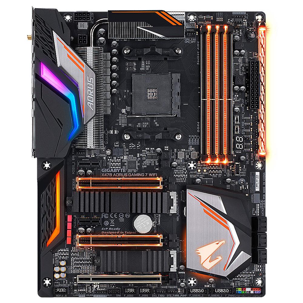 Gigabyte AORUS X470 GAMING 7 WIFI ATX Mainboard Sockel AM4 USB3.1(C)/2xM.2/WIFI