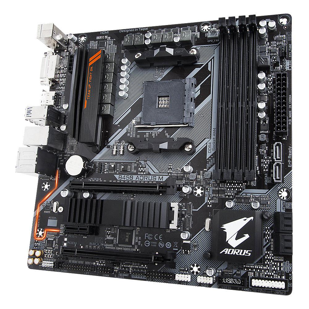 Gigabyte B450 AORUS M mATX Mainboard Sockel AM4 M.2/HDMI/DVI