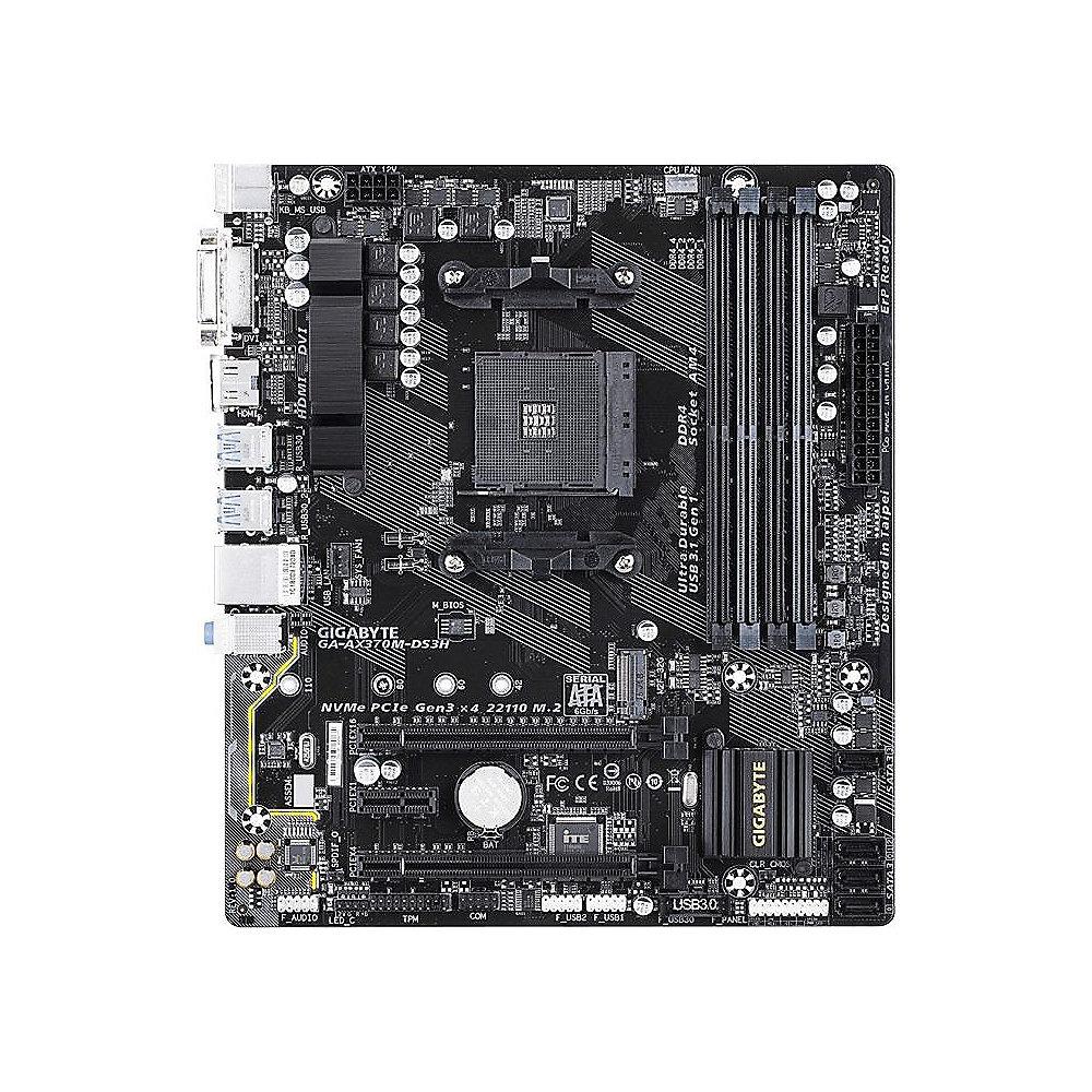 Gigabyte GA-AX370M-DS3H mATX Mainboard Sockel AM4 GL/M.2/HDMI/DVI