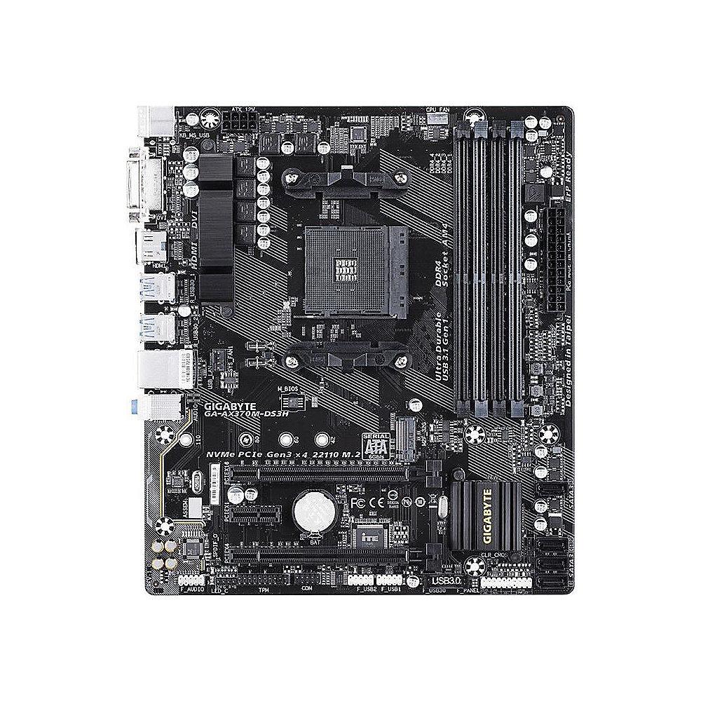 Gigabyte GA-AX370M-DS3H mATX Mainboard Sockel AM4 GL/M.2/HDMI/DVI