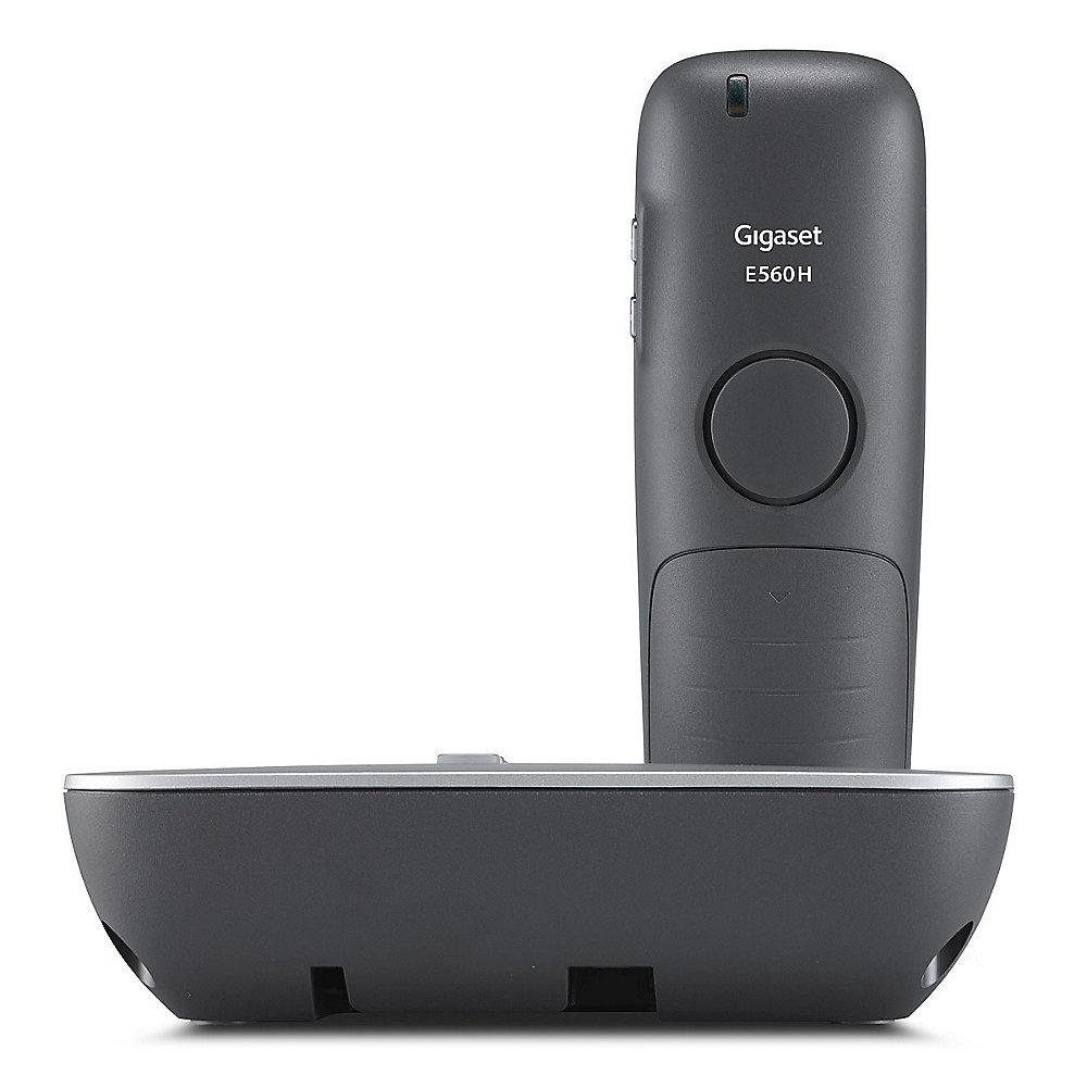 Gigaset E560A schnurloses Festnetztelefon mit AB (a/b-analog), platin