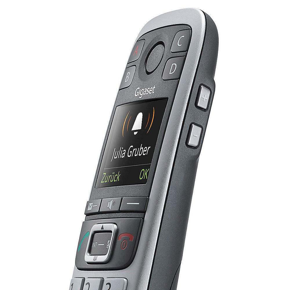 Gigaset E560A schnurloses Festnetztelefon mit AB (a/b-analog), platin