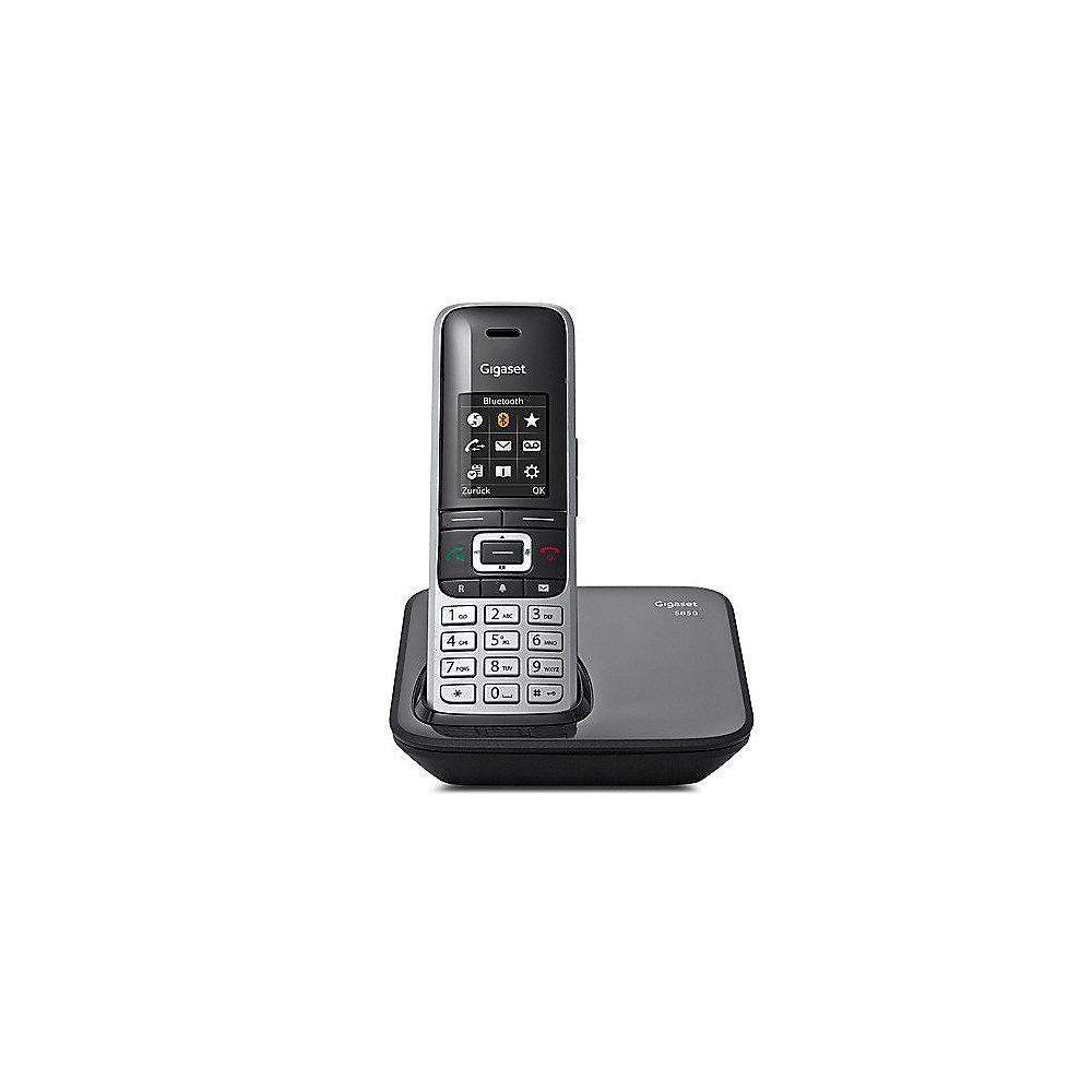 Gigaset S850 schnurloses Festnetztelefon PC-Anschluss (analog) platin/schwarz