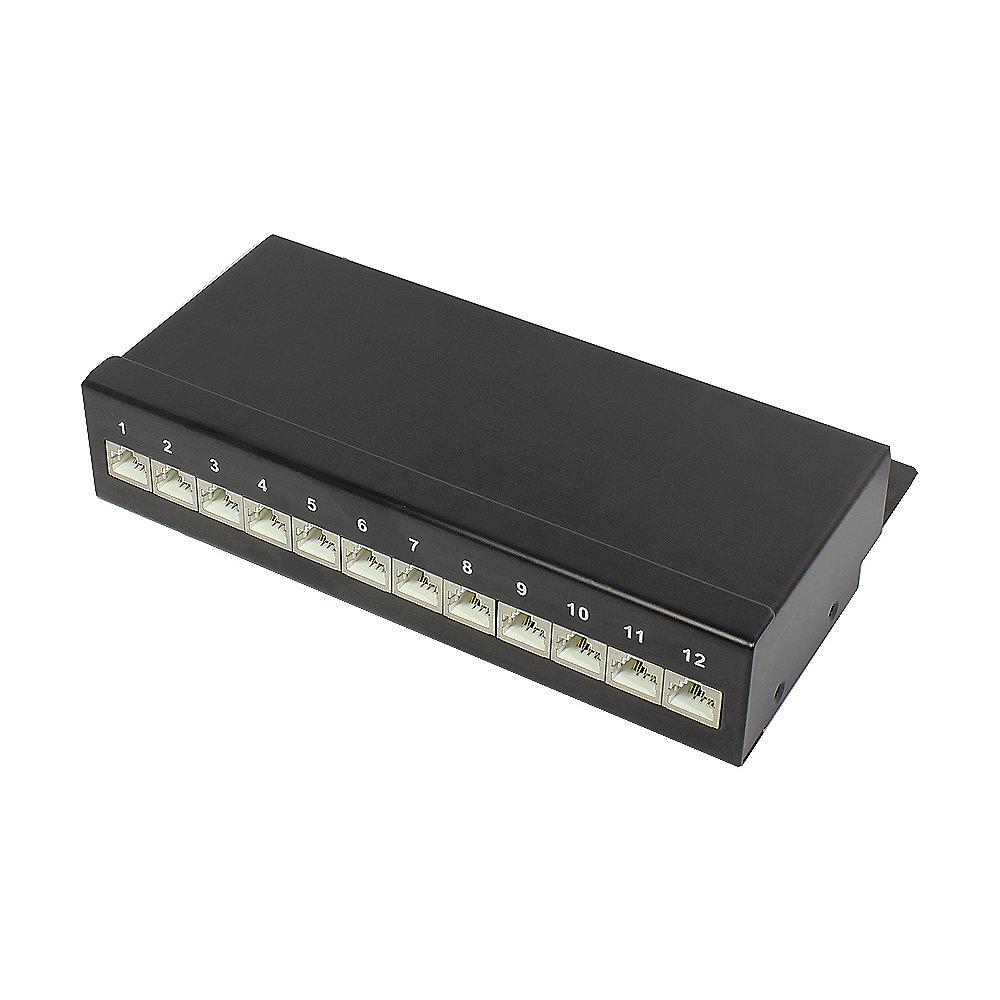 Good Connections Patch Panel Desktop CAT6A geschirmt STP 12-Port schwarz, Good, Connections, Patch, Panel, Desktop, CAT6A, geschirmt, STP, 12-Port, schwarz