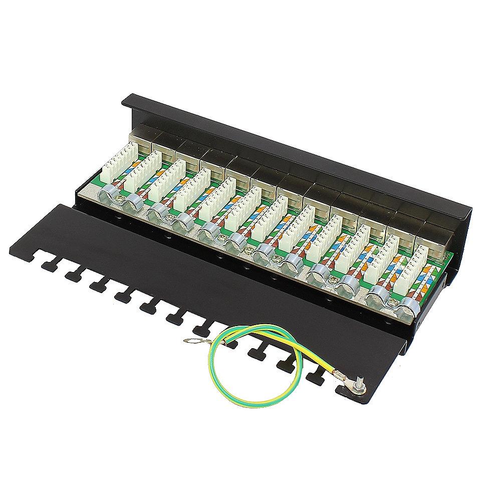 Good Connections Patch Panel Desktop CAT6A geschirmt STP 12-Port schwarz