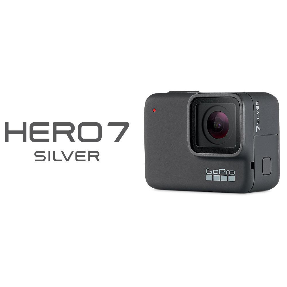 GoPro Hero 7 Silver 4K-Action Cam wasserdicht Sprachsteuerung Touchscreen