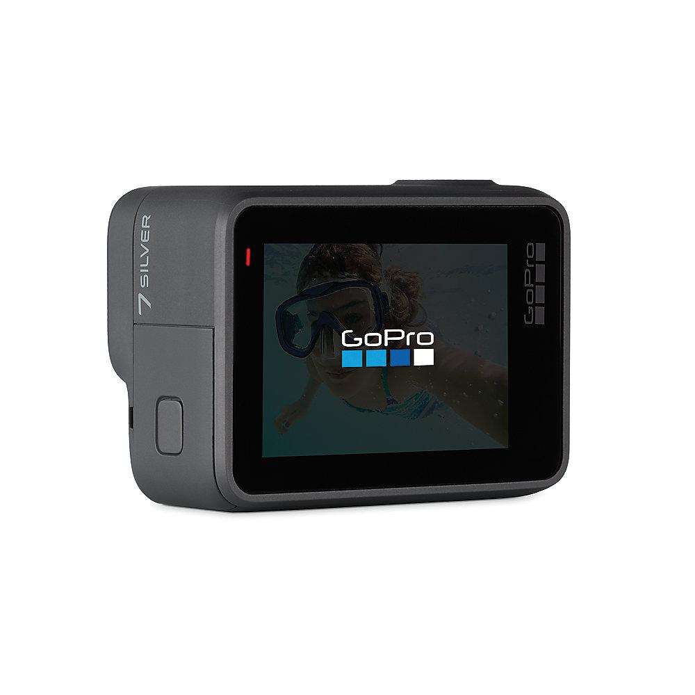 GoPro Hero 7 Silver 4K-Action Cam wasserdicht Sprachsteuerung Touchscreen, GoPro, Hero, 7, Silver, 4K-Action, Cam, wasserdicht, Sprachsteuerung, Touchscreen