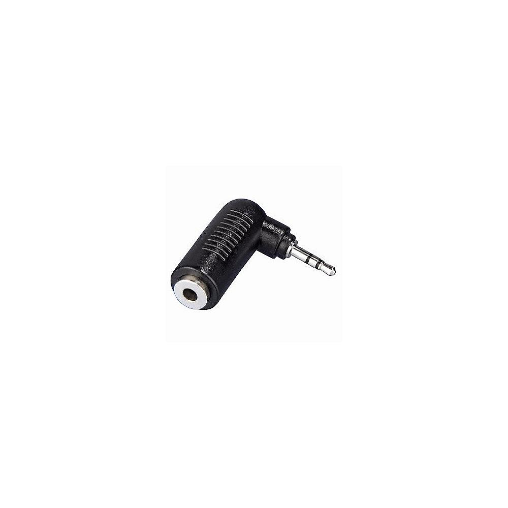 Hama Klinke Winkeladapter 3,5mm- zu 2,5mm Klinke 90° stereo Bu./St. schwarz