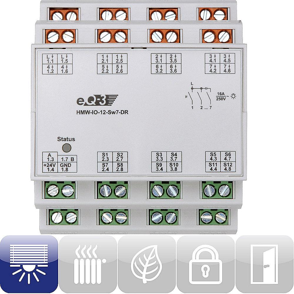 HomeMatic 76805 Wired RS485 I/O-Modul 12 Eingänge 7 Ausgänge HMW-IO-12-Sw7-DR